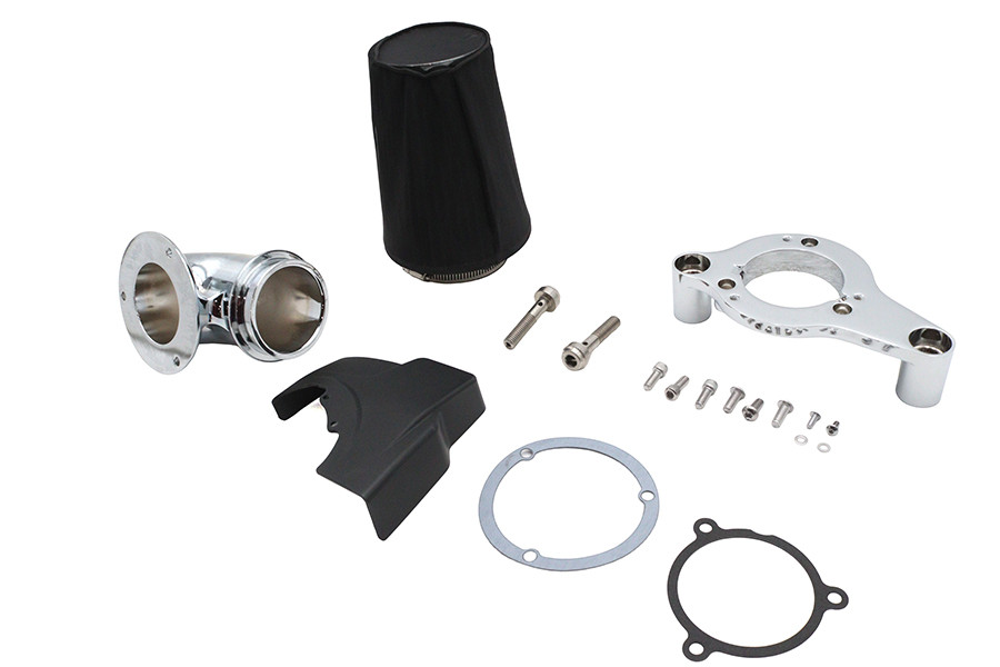 V-Twin #78672 - M8 Heavy Breather Air Cleaner Kit Chrome