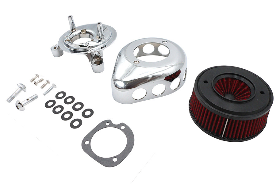 V-Twin #78931 - Mini Teardrop Air Cleaner Kit Chrome
