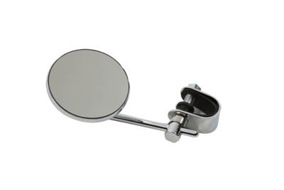 Wyatt Gatling #72271D - Chrome 3 inch Round Mini Mirror with Clamp On Stem