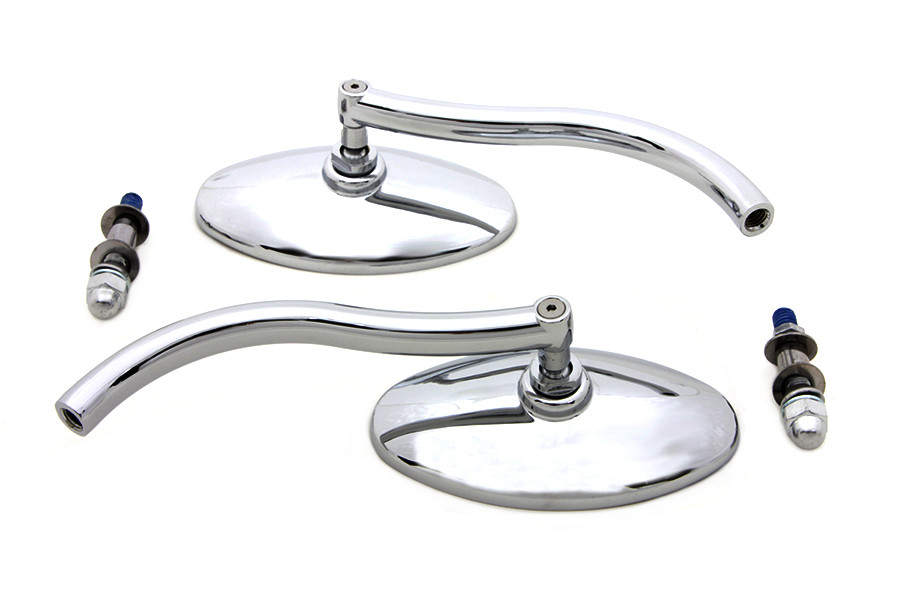 Wyatt Gatling - Wyatt Gatling Chrome Oval Mirror Set with Contour Round