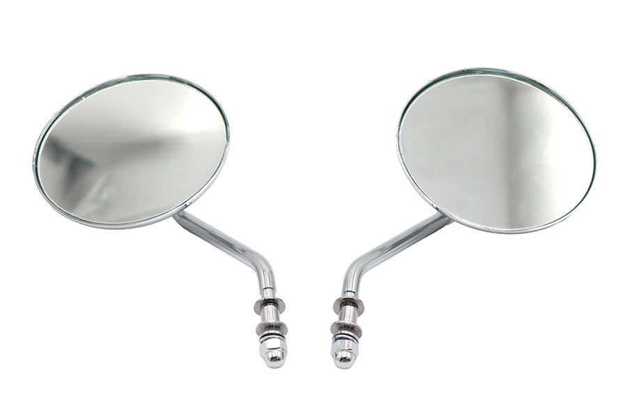 Wyatt Gatling - 4-1/2 inch Round Mirror Set with Round Stock Stems Chrome