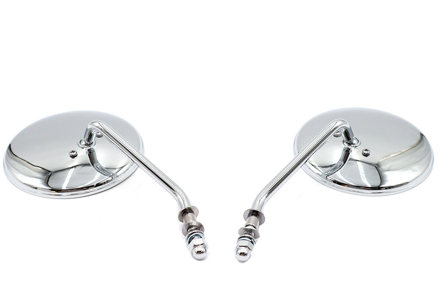 Wyatt Gatling - 4-1/2 inch Round Mirror Set with Round Stock Stems Chrome