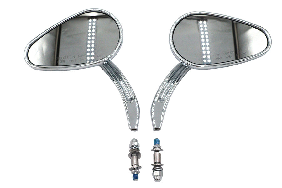 Wyatt Gatling - Bullet Mirror Set with Billet Sculpted Stems Chrome
