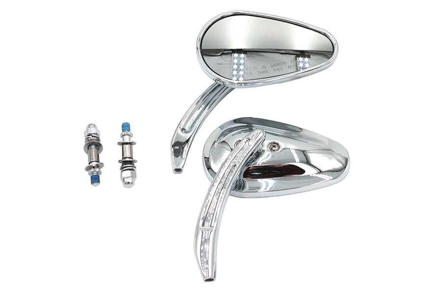 Wyatt Gatling - Bullet Mirror Set with Billet Sculpted Stems Chrome