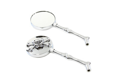 Wyatt Gatling #60-6228 - Round Skull Mirror Set with Bone Stems
