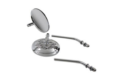 Wyatt Gatling #60-6231 - Round Flame Mirror Set Chrome with Round Stems