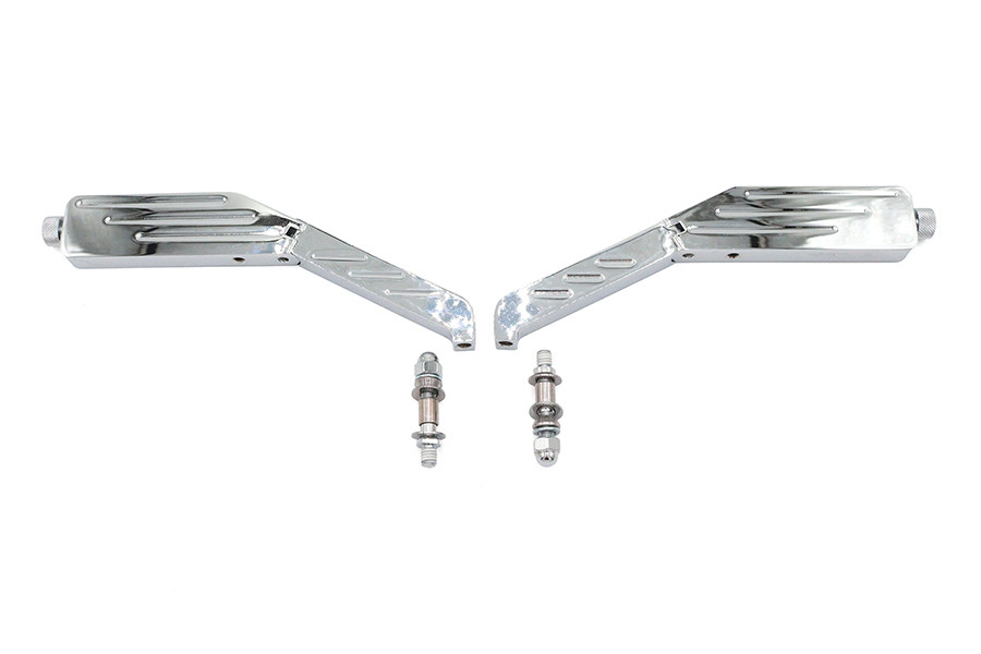 Wyatt Gatling #60-6201 - Rectangle Ball Milled Mirror Set with Billet Stems