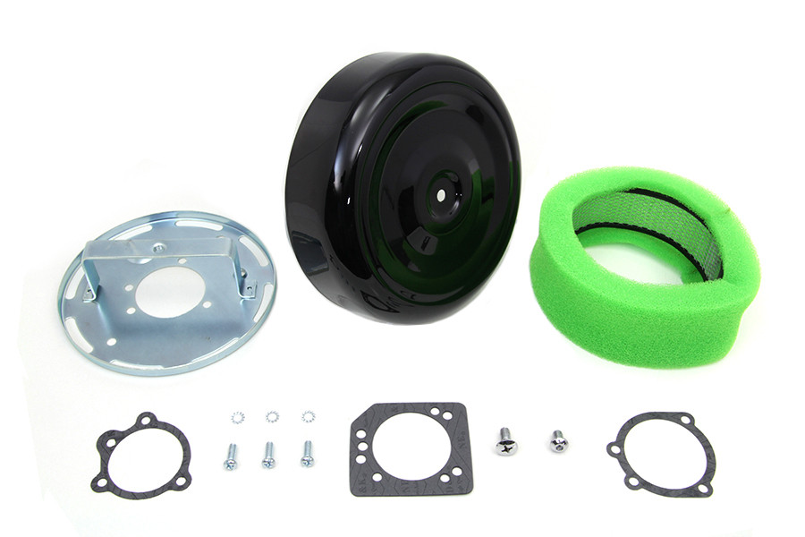 Wyatt Gatling - Wyatt Gatling 8 inch Round Air Cleaner Kit with Black Cover