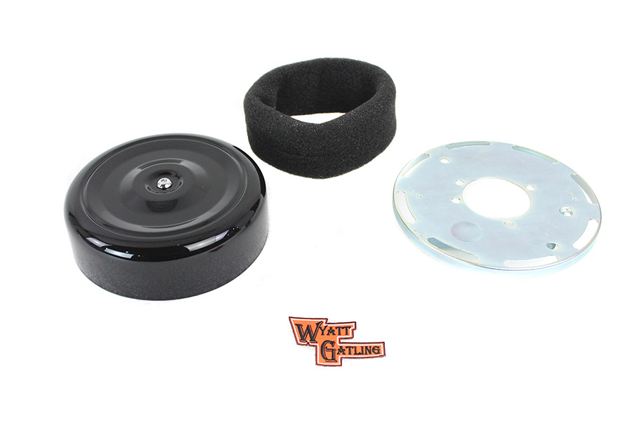 Wyatt Gatling - Wyatt Gatling 7 inch Round Air Cleaner Kit with Black Cover