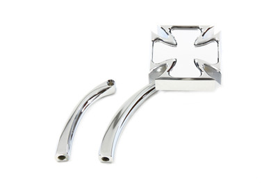 Wyatt Gatling #76200 - Red Baron Mirror with Billet Curved Stem Chrome