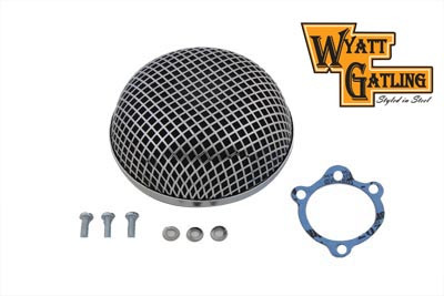 Wyatt Gatling #13142 - Wyatt Gatling Chrome Round Mesh Air Cleaner