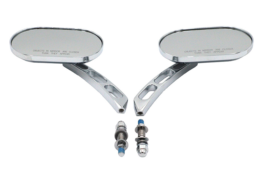Wyatt Gatling #60-6232 - Oblong Mirror Set Chrome Billet