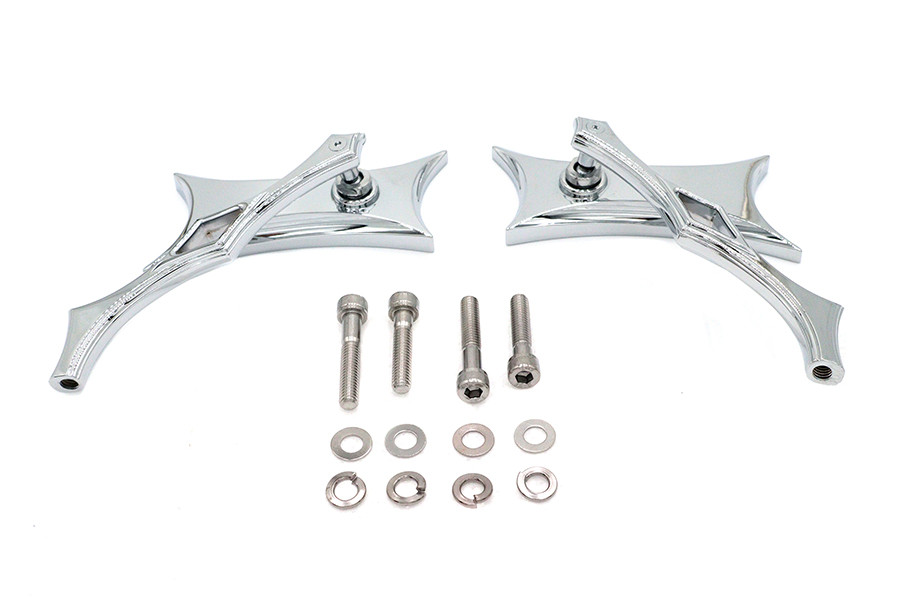 Wyatt Gatling #76546B4 - Oblique Mirror Set Billet Chrome