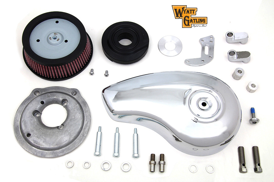 Wyatt Gatling - Wyatt Gatling Teardrop Air Cleaner Kit Chrome