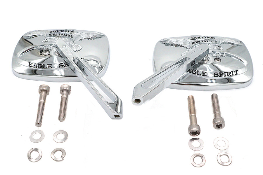 Wyatt Gatling #60-0009S - Chrome Eagle Spirit Mirror Set