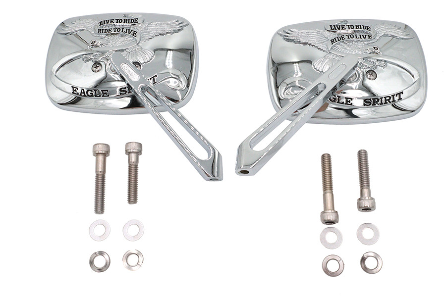 Wyatt Gatling #60-0009S - Chrome Eagle Spirit Mirror Set