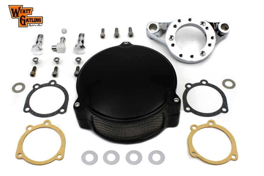 V-Twin - Black Wyatt Gatling Air Cleaner Assembly