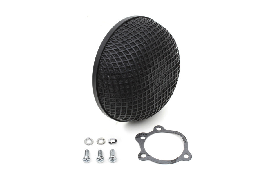 Wyatt Gatling #13142B - Wyatt Gatling Black Round Mesh Air Cleaner