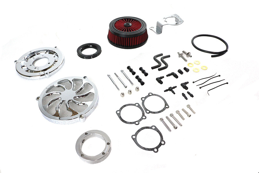 Wyatt Gatling #E14-0242TO - Extreme Billet Air Cleaner Kit Torque Style Chrome
