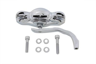 Wyatt Gatling #77034 - 3 Skull Mirror with Billet Worm Stem