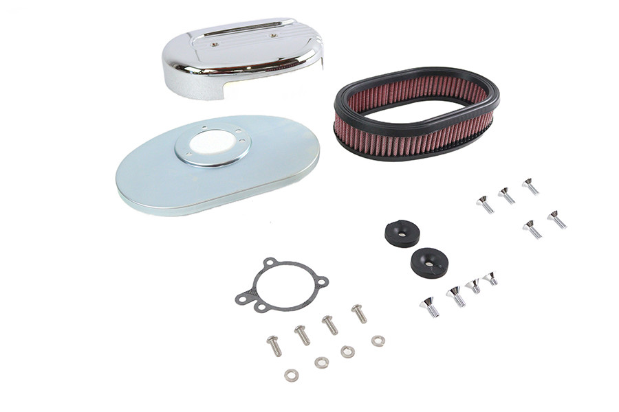 V-Twin - Shorty Oval Air Cleaner Kit Chrome