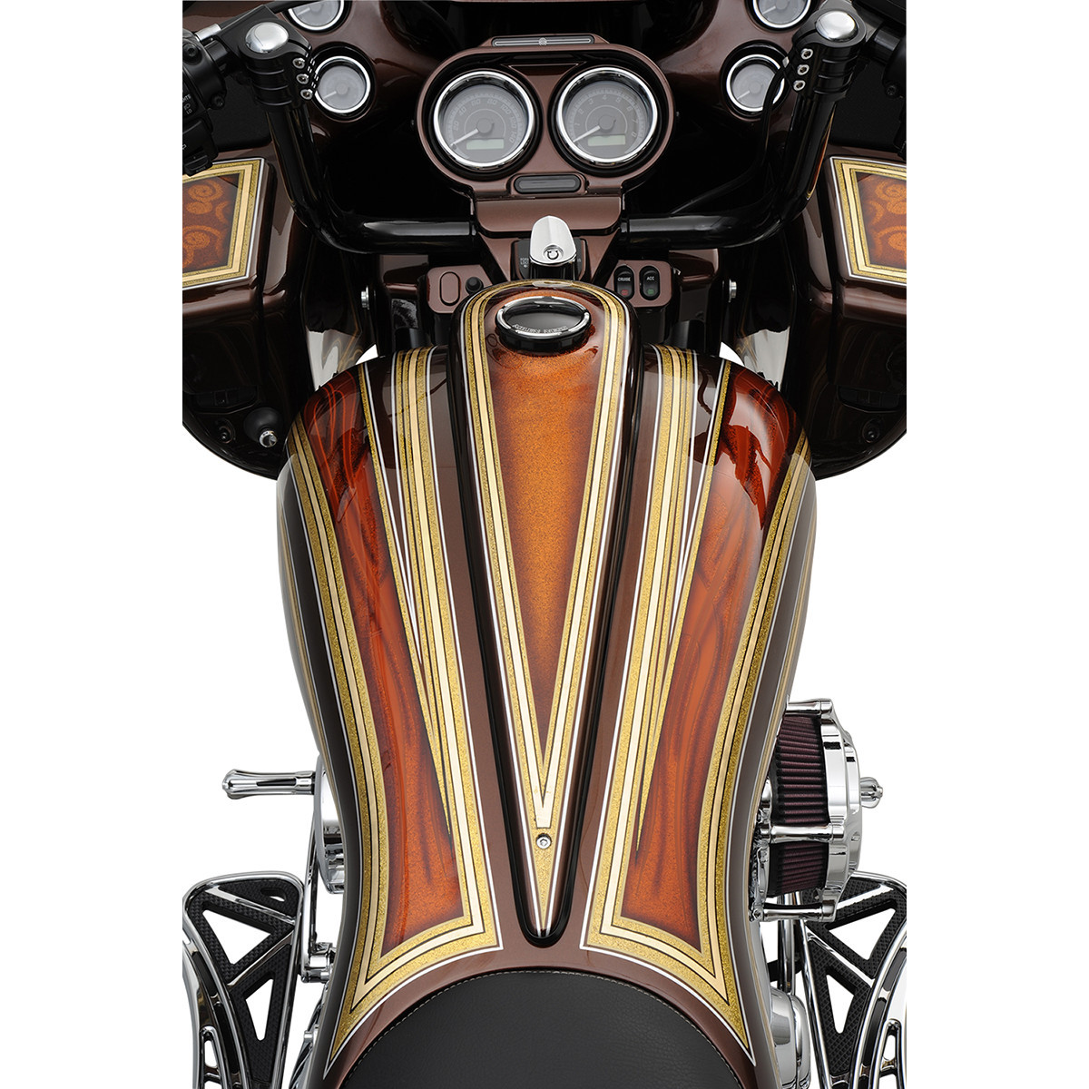 Klock Werks #KWS-01-0861 - Custom Metal Dash - Long - Touring/Trike
