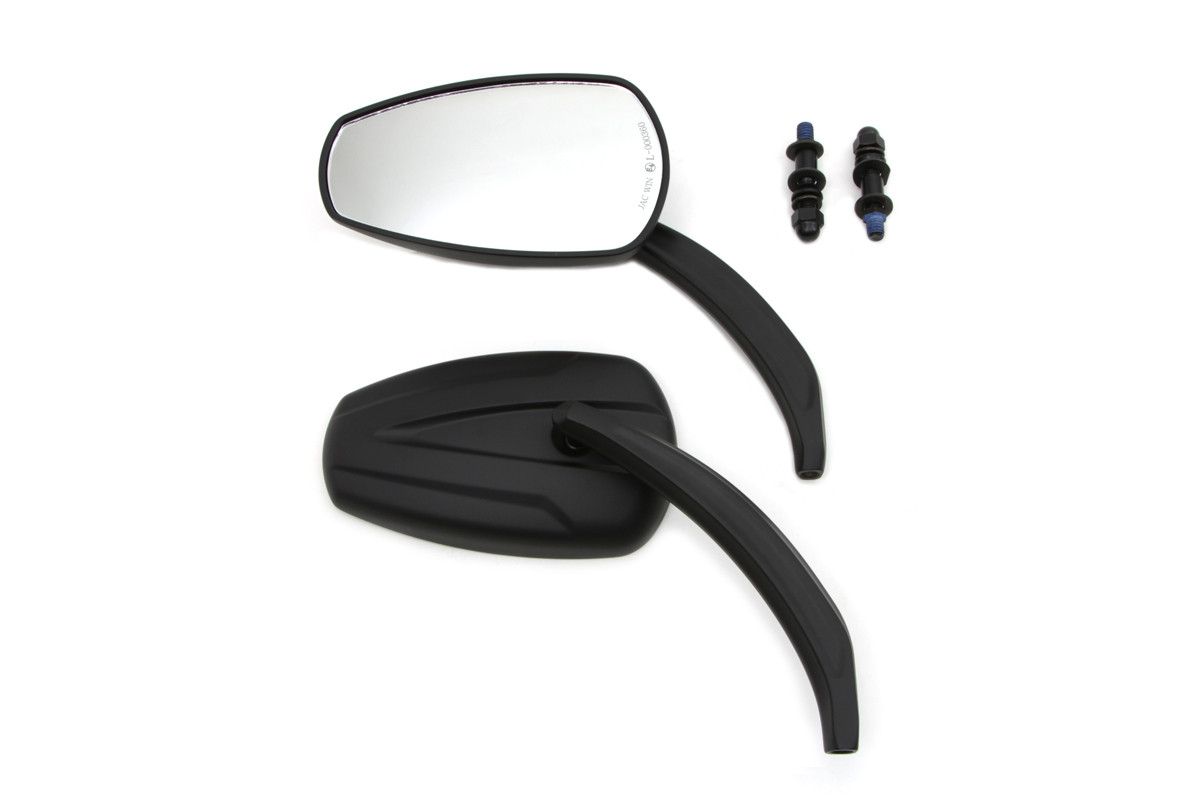 Wyatt Gatling - Black Teardrop Mirror Set with Billet Stems