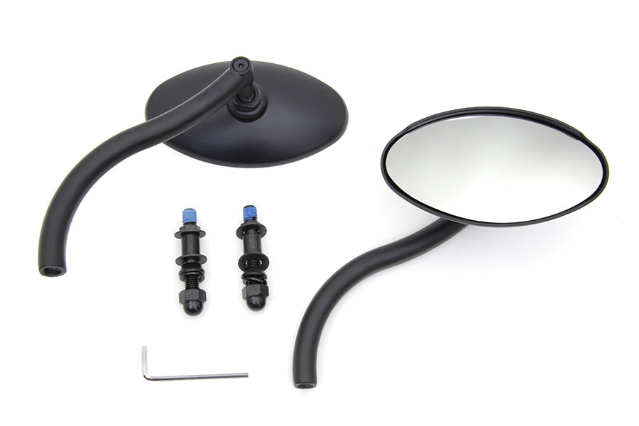 Wyatt Gatling - Wyatt Gatling Black Oval Mirror Set with Contour Round Stems