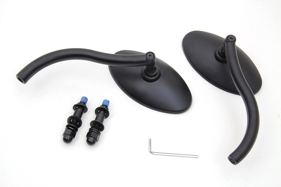 Wyatt Gatling - Wyatt Gatling Black Oval Mirror Set with Contour Round Stems