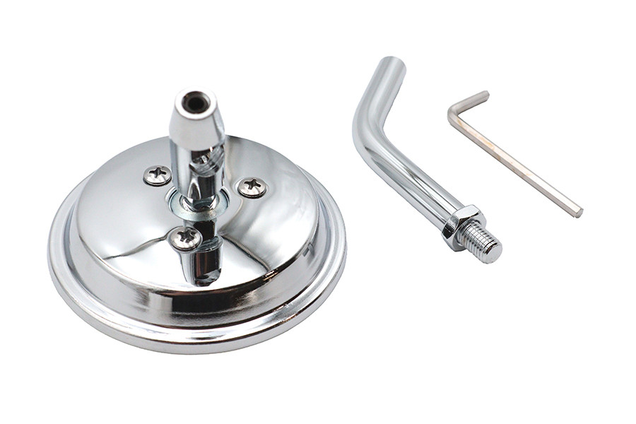 Wyatt Gatling #78960C - 3 inch Round Mini Mirror Top Triple Tree Mount Chrome