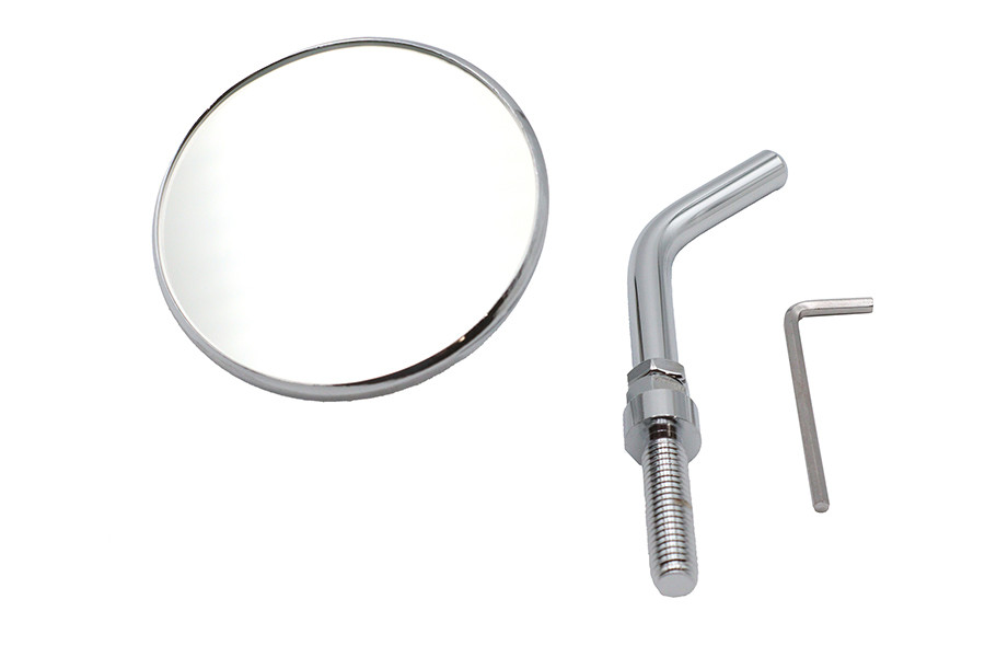 Wyatt Gatling #78961C - 3 inch Round Mini Mirror Top Triple Tree Mount Chrome