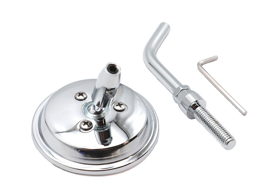 Wyatt Gatling #78961C - 3 inch Round Mini Mirror Top Triple Tree Mount Chrome