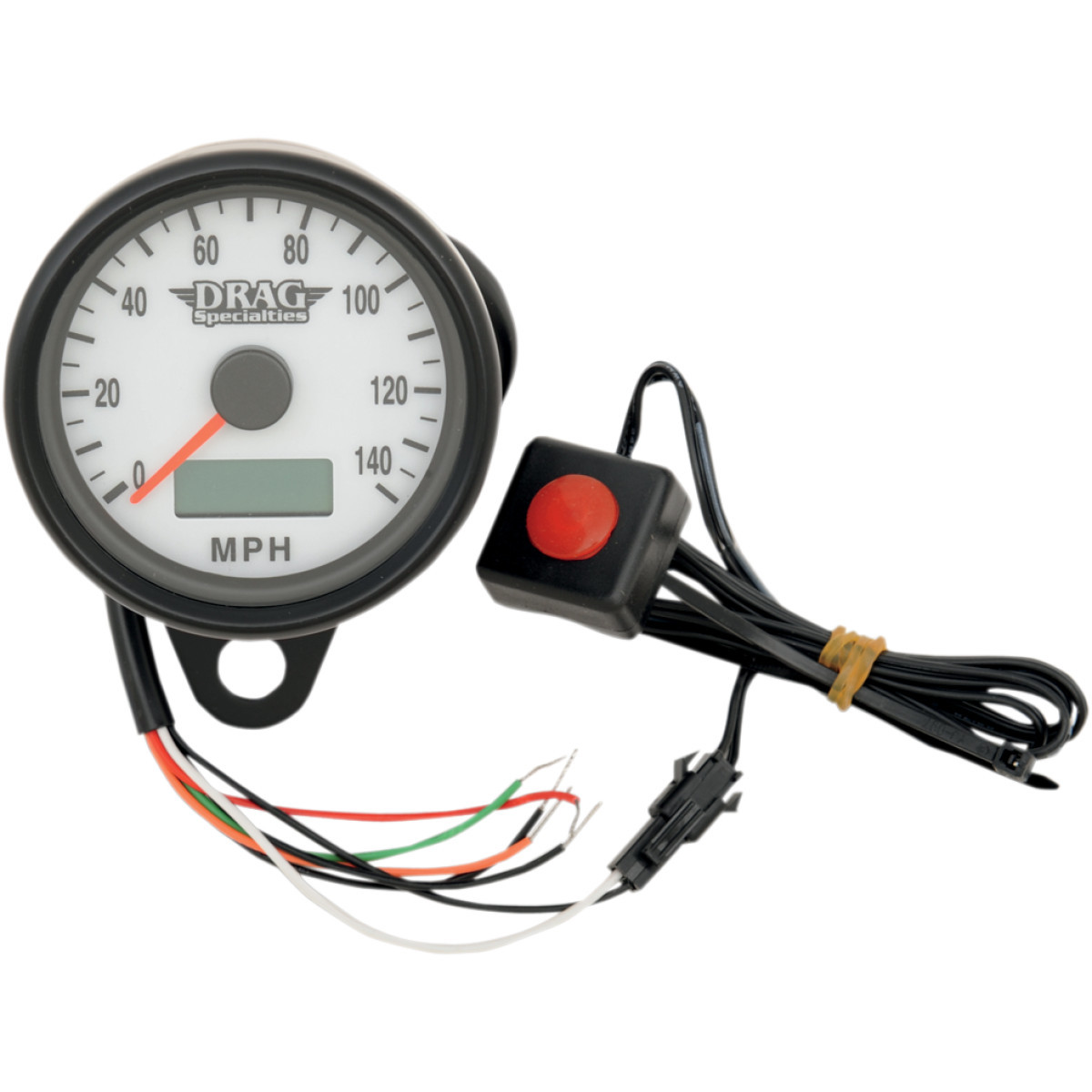 Drag Specialties - Programmable Mini Electronic Speedometer with Odometer/Tripmeter - 2.4" - Black