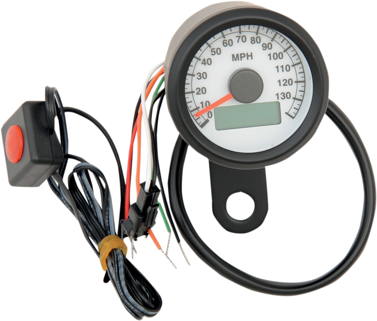 1.87"MPH Programmable Mini Electronic Speedometer with Odometer/Tripmeter - Matte Black - White Face