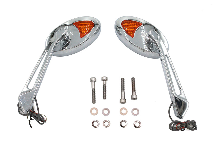 Wyatt Gatling #76066A - Ellipse Mirror Set with LED Turn Signal