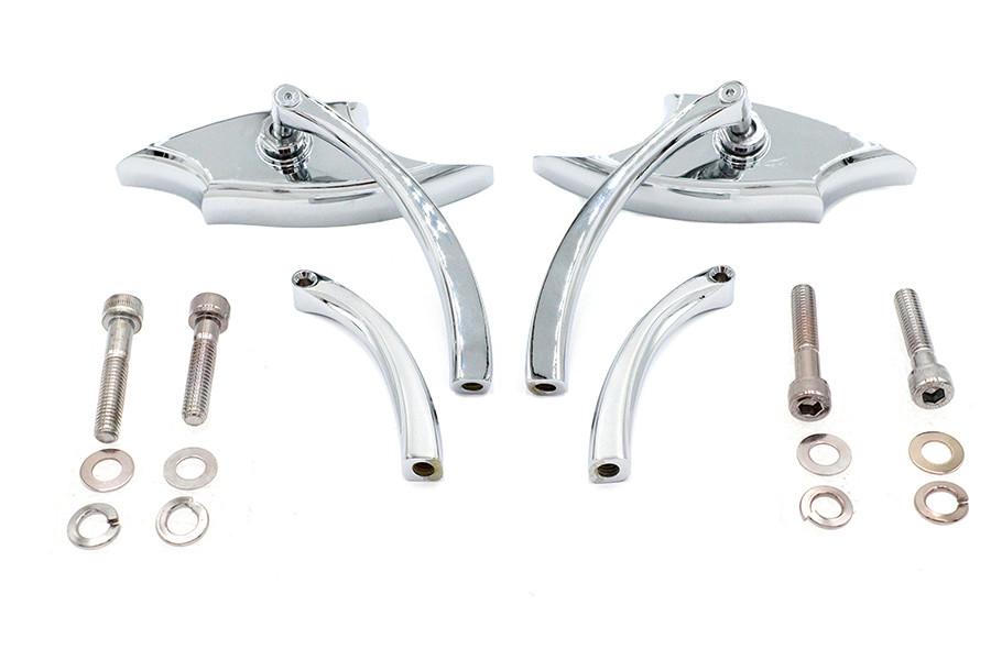 Wyatt Gatling #76502 - Lucifer Mirror Set Billet with Curve Stem