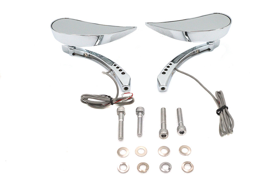 Wyatt Gatling #76629 - Billet Teardrop Mirror Set