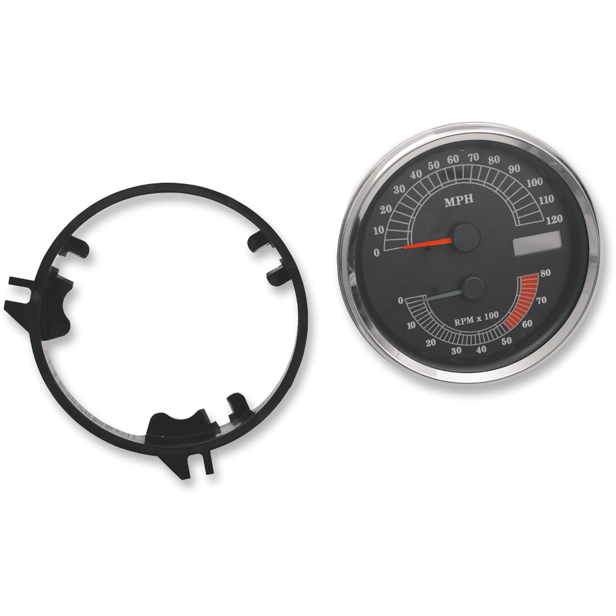 Drag Specialties - Electronic Speedometer/Tachometer - Stock Look - 120 mph/8000 rpm