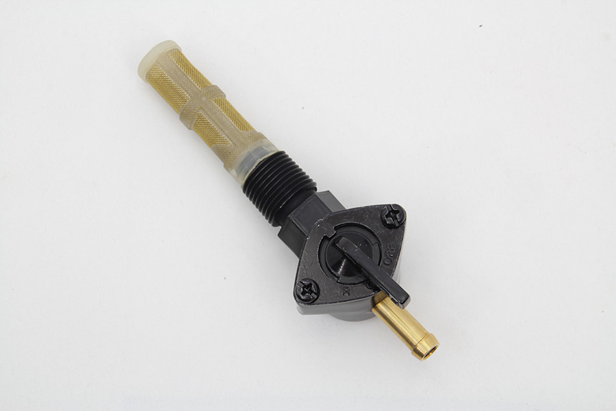 V-Twin #03-0002BB - Petcock Straight Outlet Black