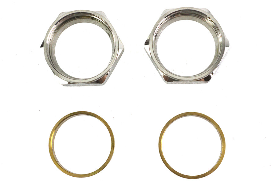 V-Twin #9702-2T+NICKEL - Nickel Plated Intake Manifold Nut and Seal Kit