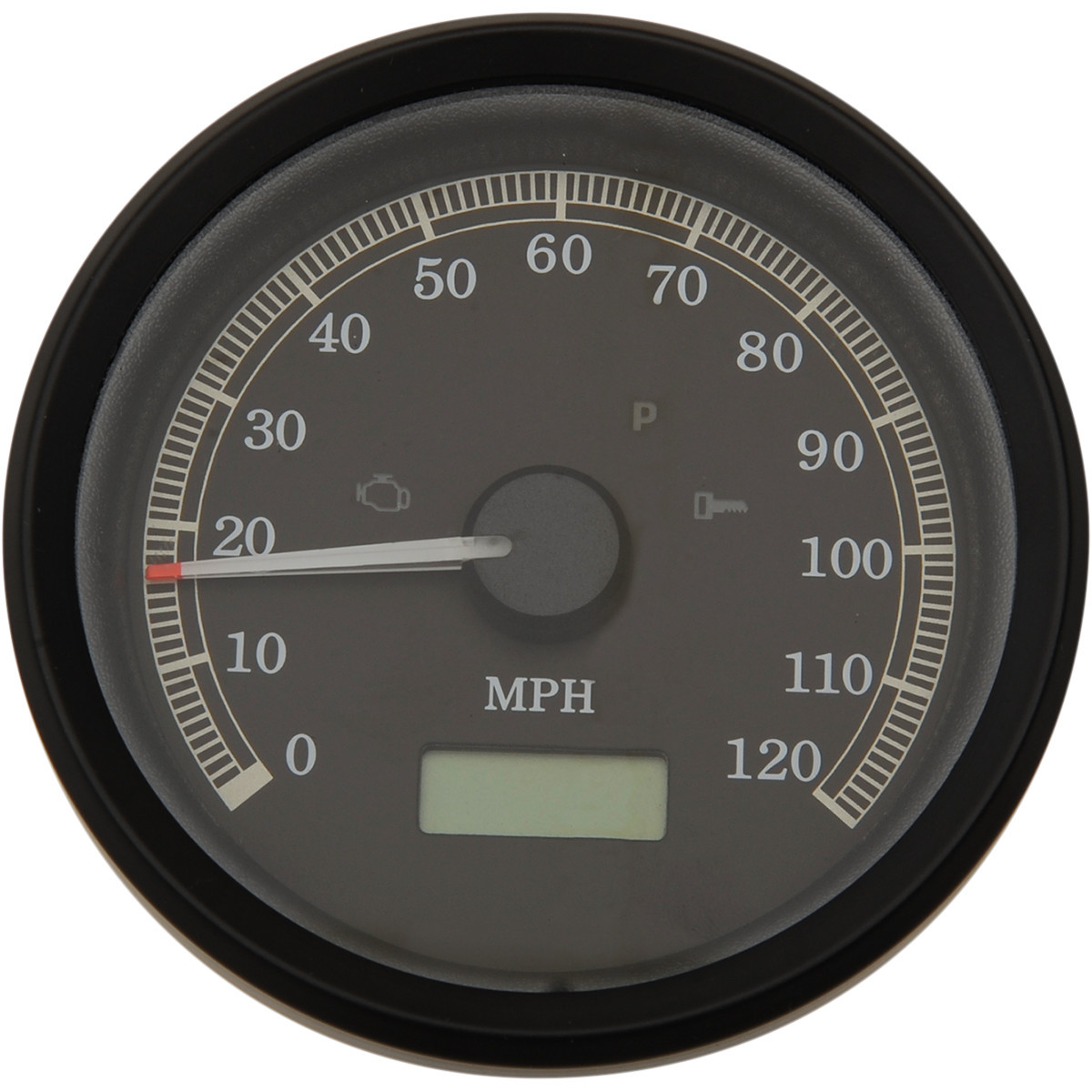 Drag Specialties - 3-3/8" MPH Programmable Electronic Speedometer - Black Bezel - Black Face