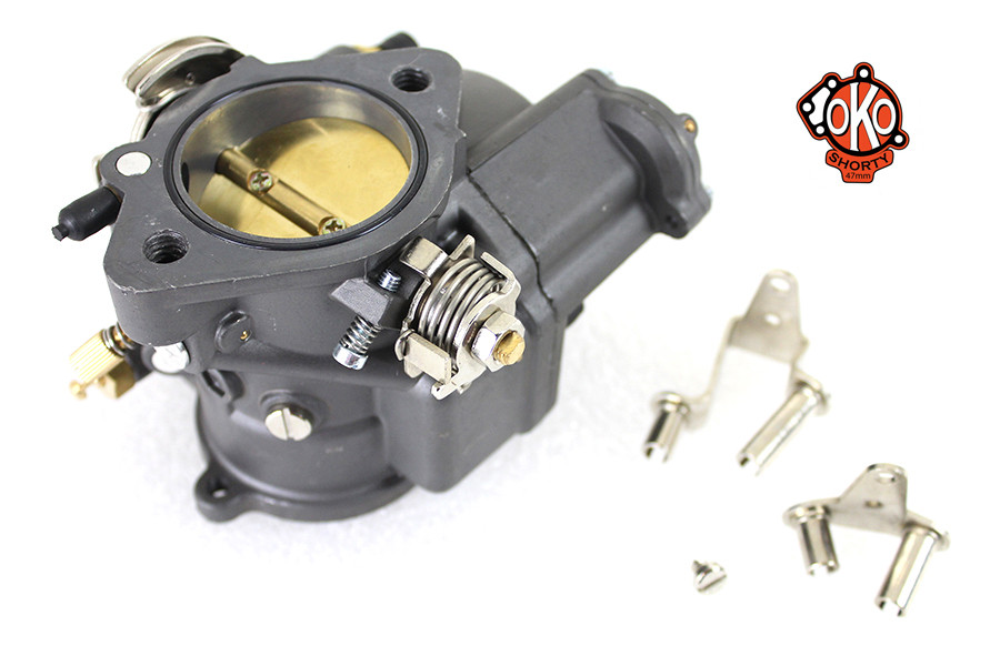 V-Twin #ULTR2B - OKO Performance 1-7/8 inch Shorty Carburetor Dark Grey