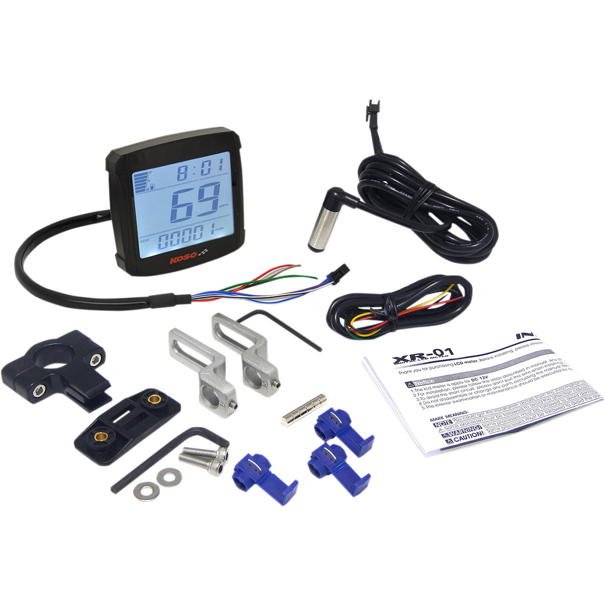 Koso North America #BB026000 - XR-01 Speedometer - 2.94" L x 3.05" W x 0.94" D