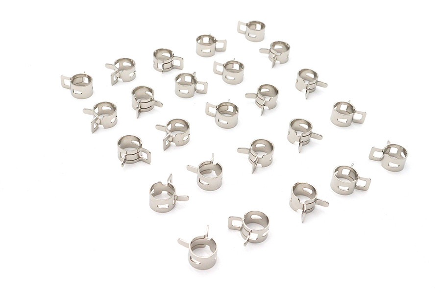 V-Twin #T03-6237-25 - Nickel Plated Oil Line Hose Clamp