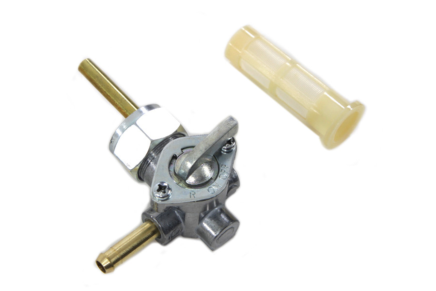 V-Twin - Alloy Petcock with Nut and 90° Left Outlet