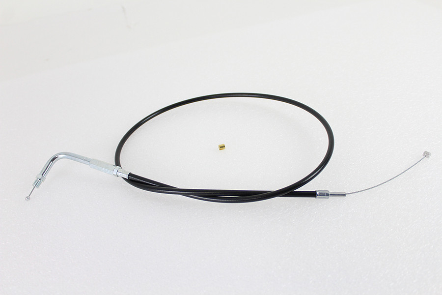 V-Twin #H28-7009TV-2 - Black Throttle Cable with 38 inch Casing and 90° Elbow Fitti