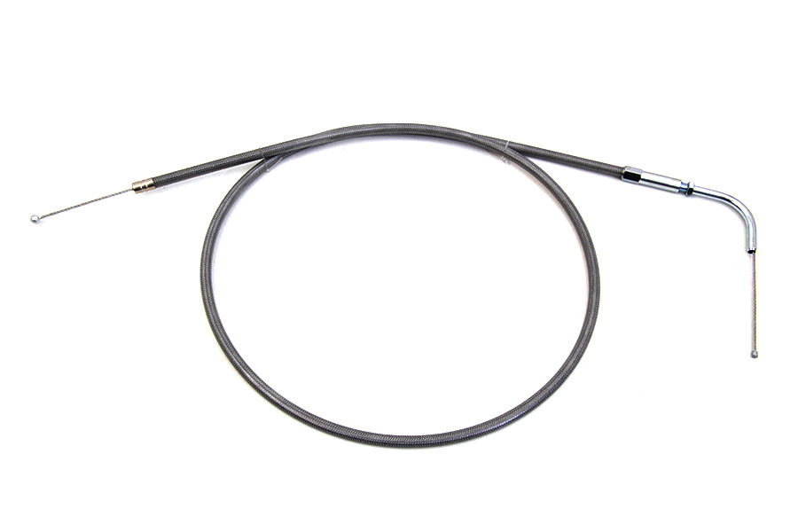 V-Twin #28-0085SP - Stainless Steel Throttle Cable with 38 inch Casing and 90° E