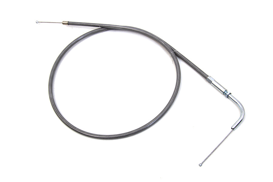 V-Twin #28-0085SP - Stainless Steel Throttle Cable with 38 inch Casing and 90° E