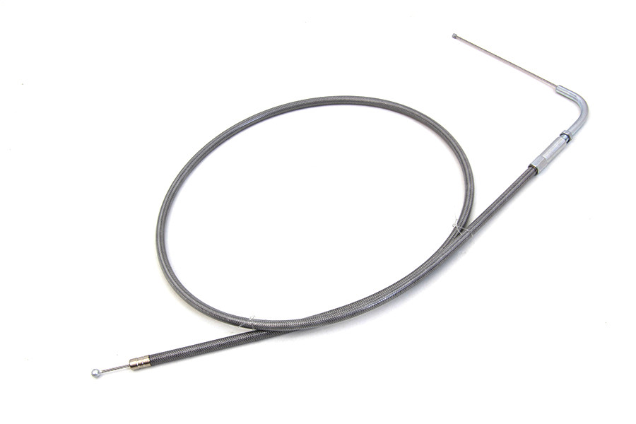 V-Twin #28-0085SP - Stainless Steel Throttle Cable with 38 inch Casing and 90° E