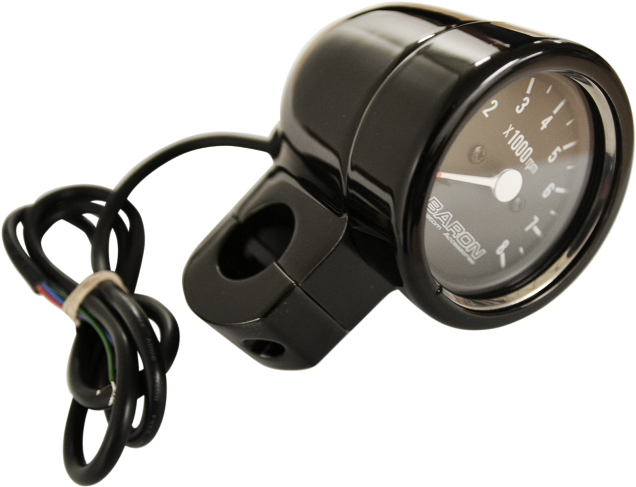 3" Bullet Electronic Tachometer Fits 1" Bar - Black - Black Face - 3.5" L x 2.875" D